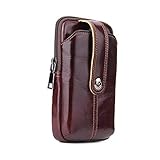 Cell Phone Belt Pouch,La Farah Leather Cell Phone Holster with Belt Loop for iPhone 6/7/8 Plus,iPhone X,iPhone Xs,XR,Samsung S5/S6/S7/S8,Note 8 - Vertical Waist Wallet Purse for Men