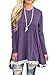 Sanifer Women Lace Long Sleeve Tunic Top Blouse (XX-Large, Purple)