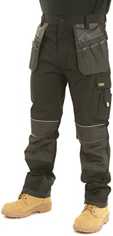 SITE KING Mens Heavy Duty Cargo Holster Pocket Work Trousers with Knee Pad Pockets