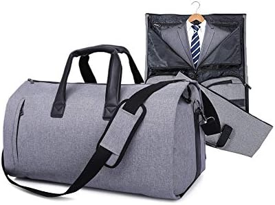 Carry On Garment Bag for Travel & Business Trips with Shoulder Strap Duffel Bag with Shoe Pouch (Gray)