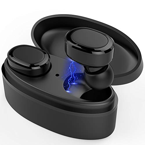 Wireless Earbuds,WSCSR E18 Latest Bluetooth 5.0 True Lightweight Wireless Bluetooth Headphones 15h Playtime 3D Stereo Sound Portable Charging Box with Magnetic Connection, IPX5 Sport Headset with Mic