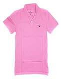 American Eagle Men's Soft Jersey Polo Golf Shirt (002) (Medium, Pink)