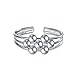 Bling Jewelry 3 Row Wire 7 Bead Toe Ring Adjustable 924 Silver Midi Rings