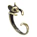 Mouse Ring Womens Girls Rat Animal Ring Jewelry Adjustable Free Size Wrap Ring Black Crystal