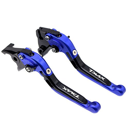 Blue Folding Extendable Brake Clutch Levers For YAMAHA Tmax 530 2012-2016