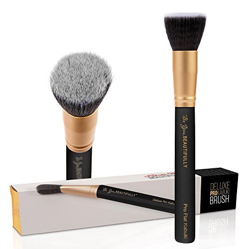 ULTIMATE Flat Top Kabuki Brush on Amazon From Be You, BEAUTIFULLY. Professional Makeup Artist Approved. Perfect for Blending Liquid, Cream, Mineral Cosmetics and Translucent Powder.