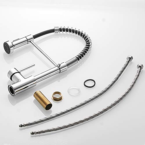 OWOFAN Spring Kitchen Sink Faucet Low Lead Commercial Solid Brass