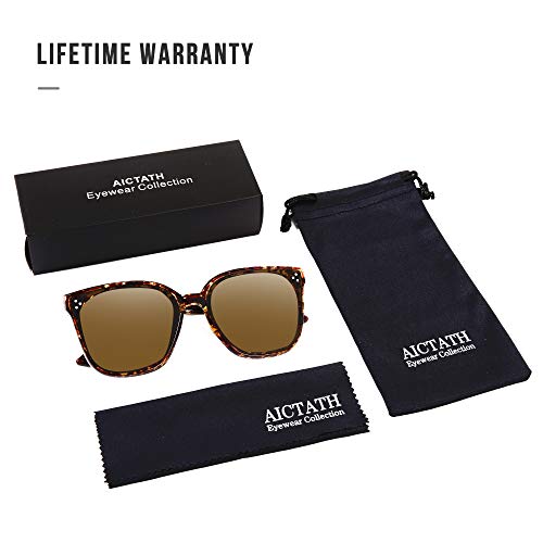 Oversized Sunglasses for Women Vintage Style Shades (Brown Lens Turquoise Frame)