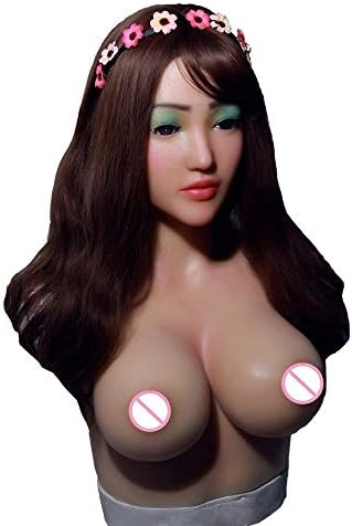 AILIUJUNBING Goddess face mask with Artificial Chest Cosplay Breast Form Drag Queen Crossdresser shemale Halloween Masquerade