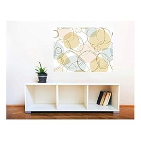 Removable Wall Sticker/Wall Mural - Bright Seamless Linear Pattern with Hand-Drown Circles | Creative Window View Home Decor/Wall Decor - 24"x32"