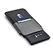 Dockem Wallet Sleeve for Samsung Galaxy Note 8: Synthetic Leather Card Case in Twill Canvas Style: Ultra Slim Professional Executive Smartphone Pouch Cover with 2 Card Holder Slots, Black and Grey