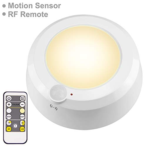 LUXSWAY Wireless Motion Sensor Ceiling Light, Battery Operated Light with Remote RF Signal Detector, Cool /Warm White Shower Light ,Bright Light Timer for Gargage Stair Closet Hallway 5.67 Inch - Thumbnail 7