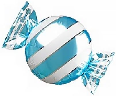 LA Balloons 18 Inch Peppermint Candy W/Wrapper Ends - Light Blue/White Stripes Balloon by