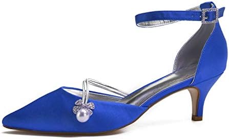 blue satin kitten heels