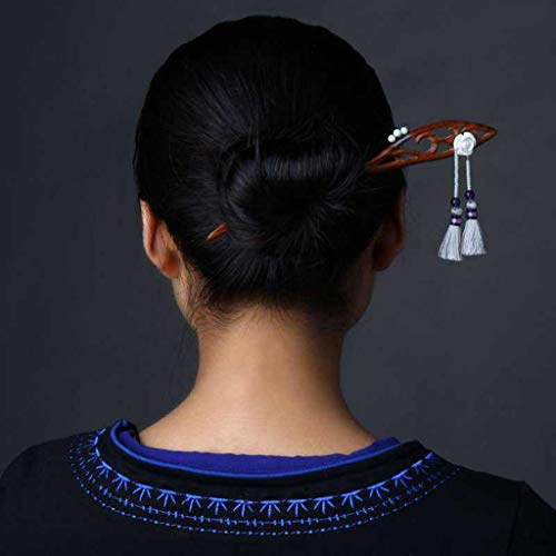 image for Prettyia 3 Styles Vintage Women Wood Hairpin Traditional Wooden Hair S