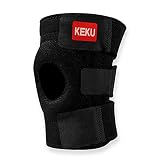 KEKU Breathable Neoprene Knee Brace and Support, Best Open Patella Knee Protector Wrap Relieves Pain Symptoms,one Size, Black