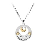 ShungHO Sterling Silver I Love You To The Moon and Back Heart Pendant Necklace