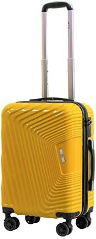 21" ATX Luggage ABS+PC Hard Shell Cabin Approved Super Lightweight Durable Carry-ons Hand Luggage Trolley 8 Wheeled Luggage Bag for EasyJet, Jet2, BA (S(55.5cm 38L), Yellow)
