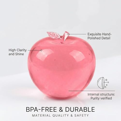 ORCHID M® Apple Squishy Stress Relief, Slow Rebound Pink Fruit Squeeze, Soft Squeezy Balls for Anxiety, Sensory Fruit Squishy for Pinching, Stress Balls Squeeze Alternative