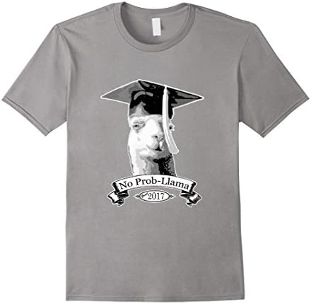 Men's No Prob-Llama Graduation Class of 2017 Hipster T-Shirt Large Slate