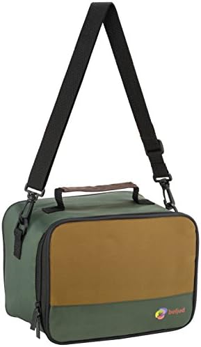 beljud Designer Lunch Bag - Insulated Cooler Bag for Adults BONUS 2 Quality Leak-Proof Containers Included - Khaki Green/Brown