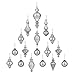 youseexmas Mouth Blown Glass Christmas Ornaments Pack of 17 Small Size (Silver)