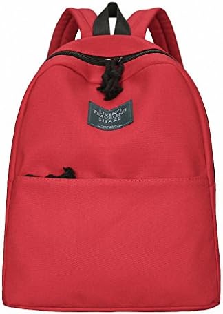 Spring and summer version of solid color canvas shoulder bag middle school students men and women casual backpack couple backpack red