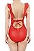 Soyml Women's One Piece Swimsuit Ruffle Solid Monokinis Tummy Control Swimwear With Criss Cross Tie Back Bathing Suits