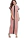Verdusa Women's Summer Short Sleeve Color Block Pocket Shift Long Maxi Dress Pink L