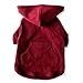 Adventure Zip Up Maroon Red Dog Hoodie with Hook & Loop Pockets and Adjustable Drawstring Hood - Available in Extra Small to Extra Large. Comfortable & Versatile Dog Hoodies by Ellie (L)