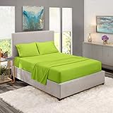 Nestl Bedding 4 Piece Sheet Set - 1800 Deep Pocket Bed Sheet Set - Hotel Luxury Double Brushed Microfiber Sheets - Deep Pocket Fitted Sheet, Flat Sheet, Pillow Cases, Queen - Garden Green