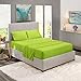 Nestl Bedding Soft Sheets Set - 4 Piece Bed Sheet Set, 3-Line Design Pillowcases - Easy Care, Wrinkle Free - Good Fit Deep Pockets Fitted Sheet - Warranty Included - Queen, Garden Green