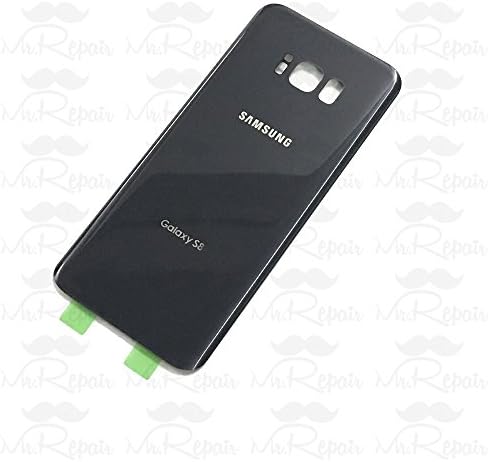 Samsung Galaxy S8 Back Door Housing Case Battery Cover With Adhesive | Replace Cracked, Broken Back Glass (Black)