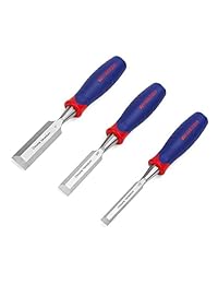 WORKPRO, set de 3 cinceles para madera CR V, con agarradera suave y punta para martillo