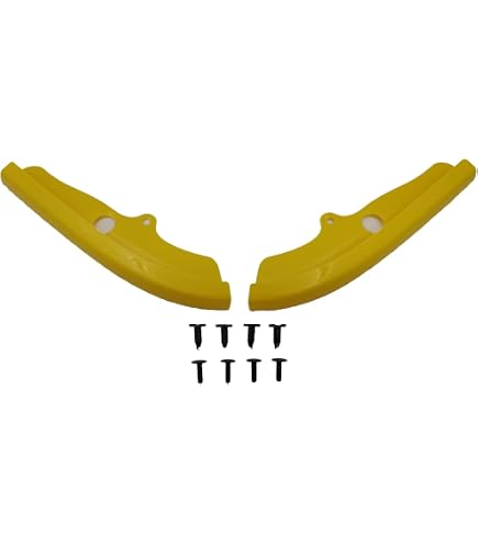 Yellow Front Bumper Lip Splitter Protector Cover For 2015+ Dodge Challenger - 2pc Set, Gloss ABS Trim - Easy Install