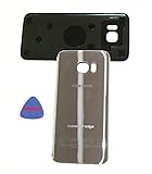(md0410) Galaxy S7 EDGE OEM SILVER TITATNIUM Rear Back Glass Lens Battery Door Housing Cover + Adhesive Replacement For G935 G935F G935A G935V G935P G935T with adhesive and opening tool