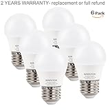 KINFUTON G14 3W Small LED Bulb Daylight White 5000K for Bathroom, Bedroom, Ceiling Fan, Chandelier,[25 Watt Equivalent][E26 Based][Energy Efficient light bulb string lights]-non dimmable -6 Pack