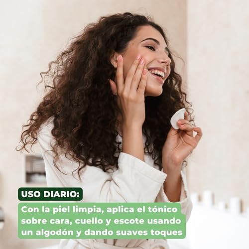 – Tónico facial calmante com aloé vera e camomila | Tónico Facial Mature Skin | Tónico Facial 200 Ml Branco