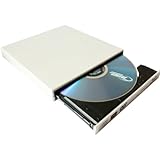 USB2.0 Slim Lightscribe External Laptop Notebook Rewriteable CD and 8X DVD +/- RW Double/Dual Layer Read/write DVD Drive for Dell Inspiron Mini IM10 Mini IM12 mini 10 seires Laptops ( White Colour )