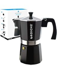 GROSCHE Milano Stovetop Espresso Maker Moka Pot 9 Cup, 15.2 oz, Black. Cuban Coffee Maker Stove top coffee maker Moka Italian espresso greca coffee maker brewer percolator