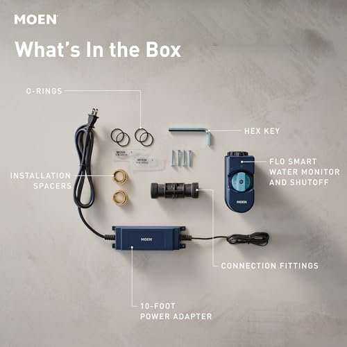 Moen Flo Smart Water Monitor and Automatic Shutoff Sensor, Wi-Fi Connected Water Leak Detector for 1-Inch Diameter Pipe, 900-006 - View 14