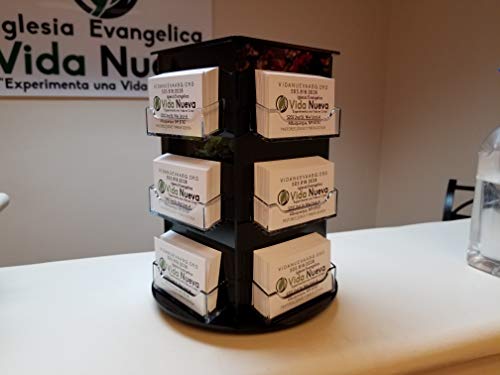 Clear Choice Deluxe Rotating Business Card Display | Great for Medical Offices, Law Firms, Banks, Real Estate Offices, Retail Stores, Schools and Much More | Counter-top Black (12 Pocket)