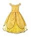 ReliBeauty Girls Princess Belle Costume Belted Dress Up, Yellow, 7
