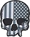 Lethal Threat (LT30183 USA Skull Grey LG Embroidered Patch