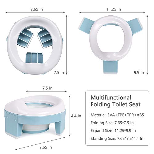 Travel Potty Seat for Toddler, TYRY.HU Portable Potty Training Toilet Potty Chairs for Child Boys and Girls, Non-Slip with Splash Guard, Easy to Empty and Clean - Thumbnail 6