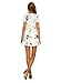FFLMYUHULIU Women's Sexy V-Neck Floral Print Ruffle Short Sleeve Asymmetric Party Short Mini Dress (C037baise, S)