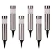 voona Solar Bollard Lights Outdoor 6-Pack Stainless Steel Warm White LED Lights for Garden, Pathway Landscape(Silver)
