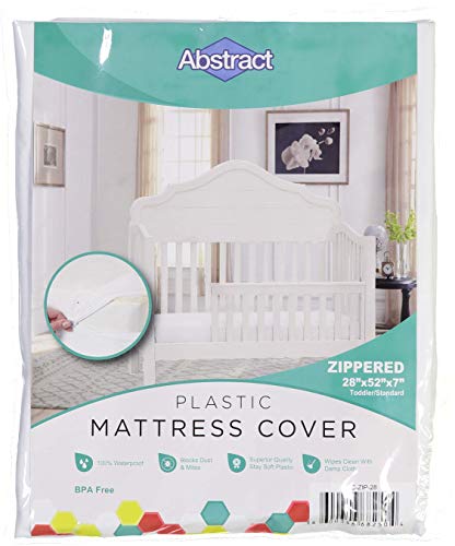 Abstract Waterproof Mattress Cover - 28 x 52 x 8" for Standard Cribs & Toddler Beds - Heavy Duty Vinyl Plastic Protective Zippered Sheet, 100 GSM PVC, BPA Free - Long Lasting Quality & Comfortable.