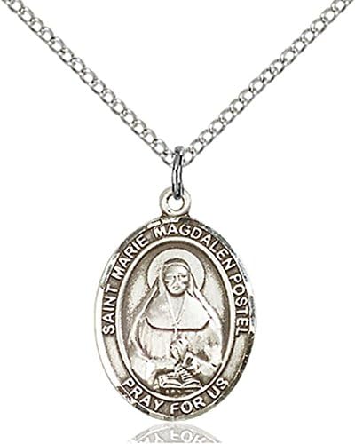Sterling Silver Marie Magdalen Postel Medal Pendant, 3/4 Inch
