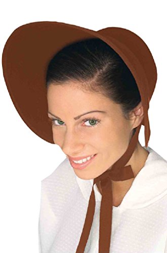 Colonial Pilgrim Amish Felt Bonnet Costume Accessory - Brown